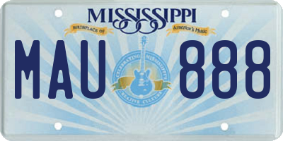 MS license plate MAU888