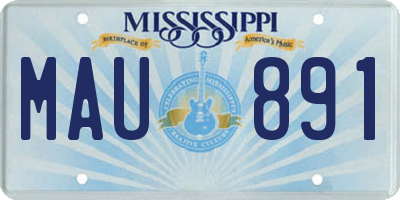 MS license plate MAU891