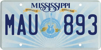 MS license plate MAU893