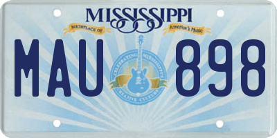 MS license plate MAU898