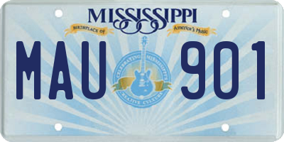 MS license plate MAU901