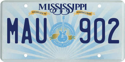 MS license plate MAU902