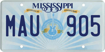 MS license plate MAU905