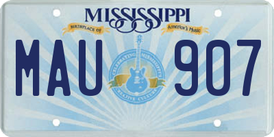 MS license plate MAU907