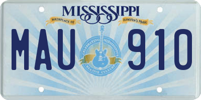 MS license plate MAU910