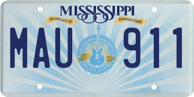 MS license plate MAU911