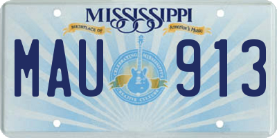 MS license plate MAU913