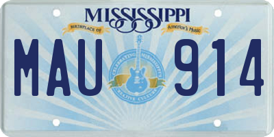 MS license plate MAU914