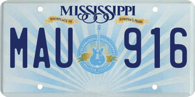 MS license plate MAU916
