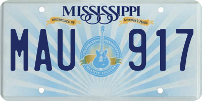 MS license plate MAU917