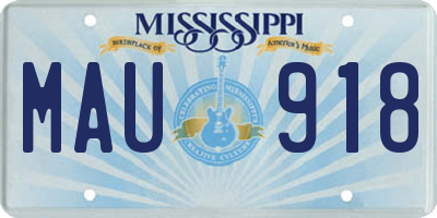 MS license plate MAU918