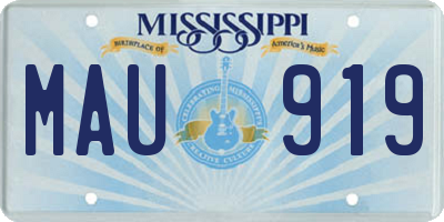 MS license plate MAU919
