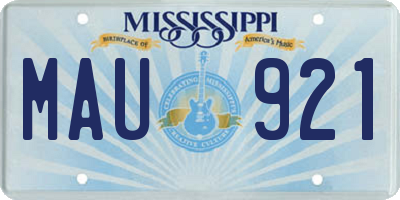 MS license plate MAU921