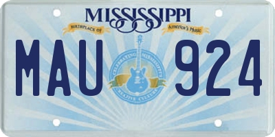 MS license plate MAU924