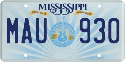 MS license plate MAU930