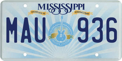 MS license plate MAU936