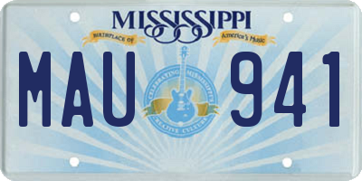 MS license plate MAU941