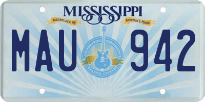 MS license plate MAU942