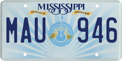 MS license plate MAU946