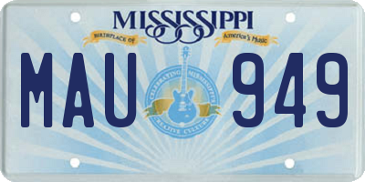 MS license plate MAU949