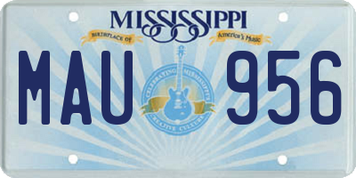 MS license plate MAU956