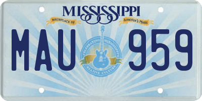 MS license plate MAU959