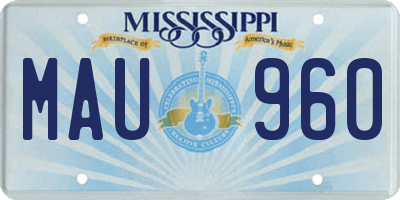 MS license plate MAU960