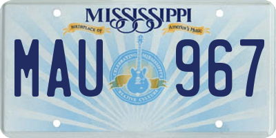 MS license plate MAU967