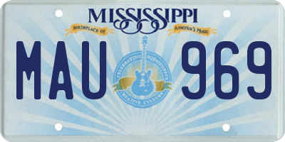 MS license plate MAU969