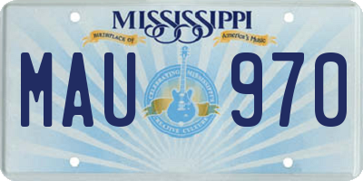 MS license plate MAU970
