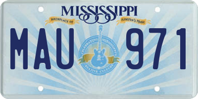 MS license plate MAU971
