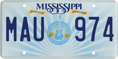 MS license plate MAU974
