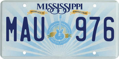 MS license plate MAU976