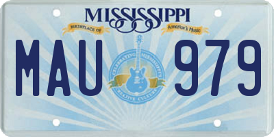 MS license plate MAU979