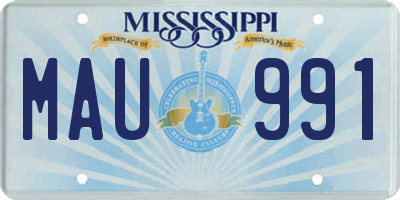 MS license plate MAU991