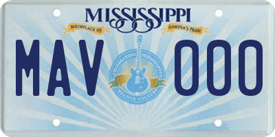 MS license plate MAV000