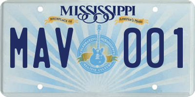 MS license plate MAV001
