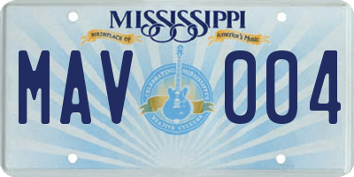 MS license plate MAV004