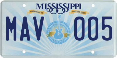 MS license plate MAV005
