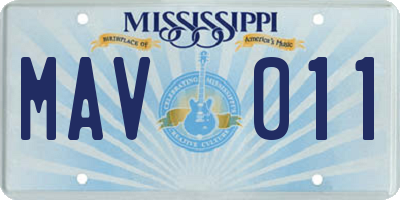 MS license plate MAV011