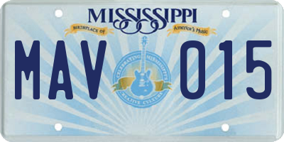 MS license plate MAV015