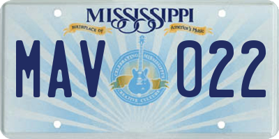 MS license plate MAV022