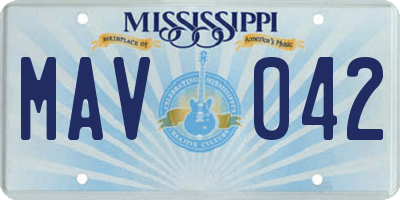 MS license plate MAV042