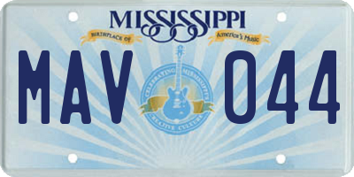 MS license plate MAV044