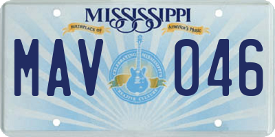 MS license plate MAV046
