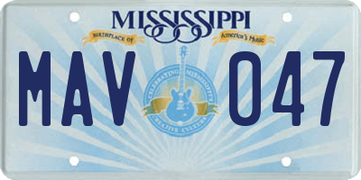 MS license plate MAV047