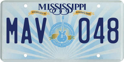 MS license plate MAV048