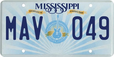 MS license plate MAV049