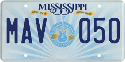 MS license plate MAV050