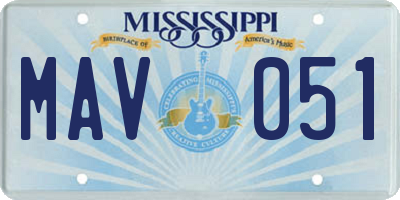 MS license plate MAV051